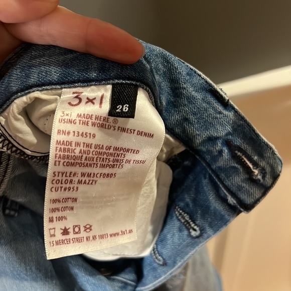 100% cotton distressed jeans capris with fringe (3X1) - Picture 4 of 4